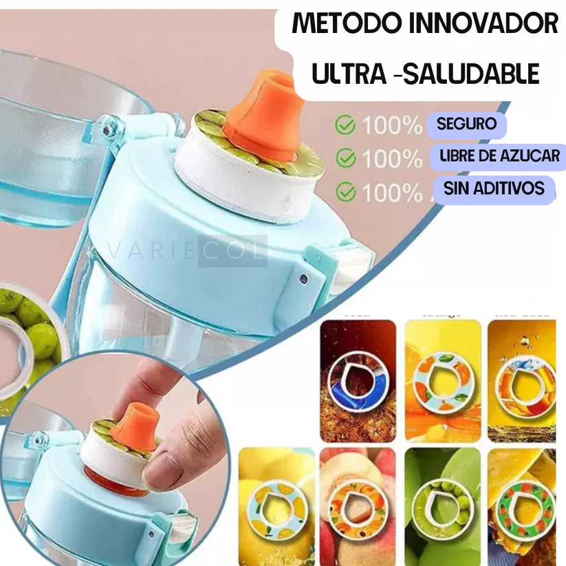 MAGICO TERMO PARA SABORIZAR AGUA : Botella de agua AIR 900 ML 3 sabores