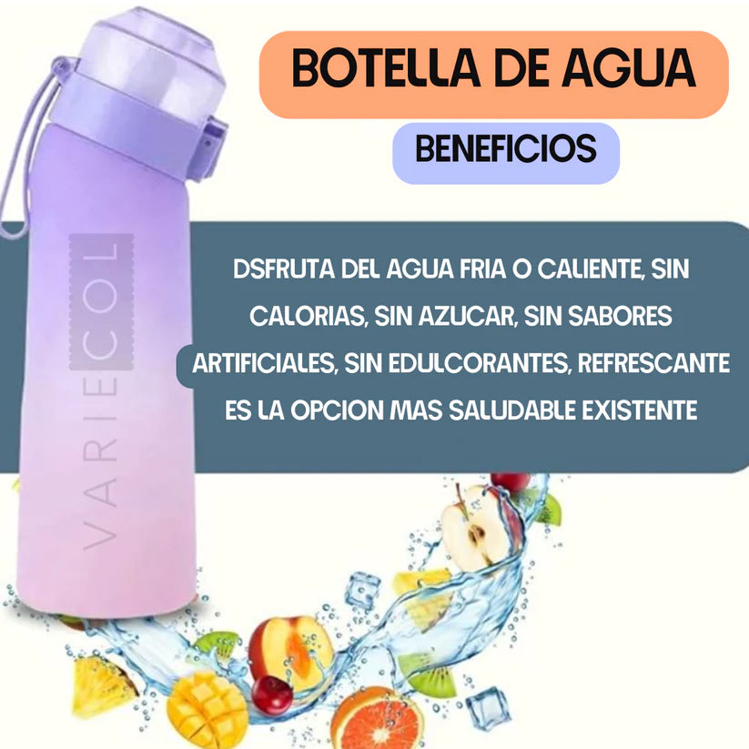 MAGICO TERMO PARA SABORIZAR AGUA : Botella de agua AIR 900 ML 3 sabores